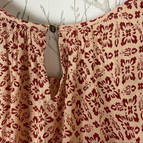 PATRONS OF PEACE Irving Adobe Tile Print Cropped Smocked Top Boho Peasant Medium - Picture 9 of 15